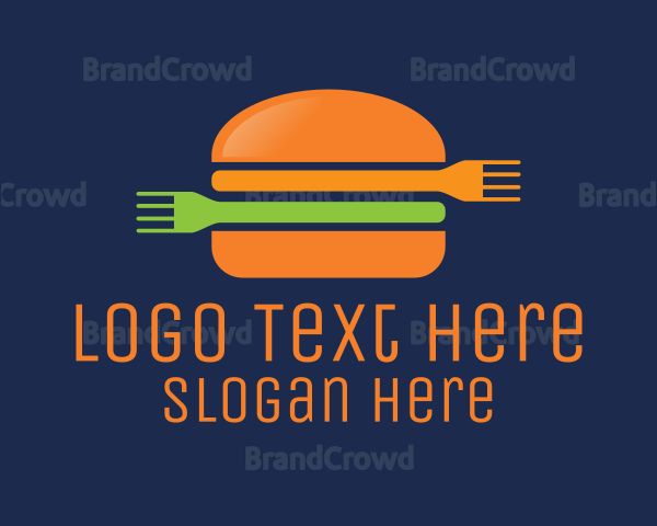 Fork Hamburger Burger Logo