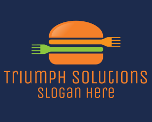 Fork Hamburger Burger  logo design