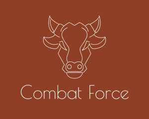 Geometric Cow Head Line Logo