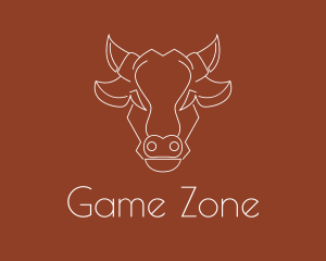 Bull - Geometric Cow Head Line logo design