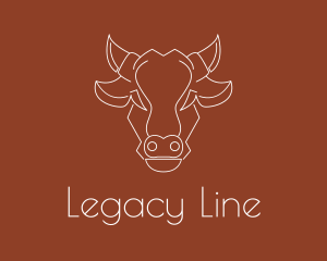 Geometric Cow Head Line logo design