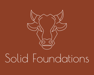 Butcher - Geometric Cow Head Line logo design