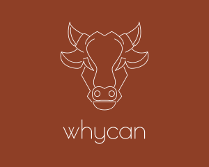 Buffalo - Geometric Cow Head Line logo design