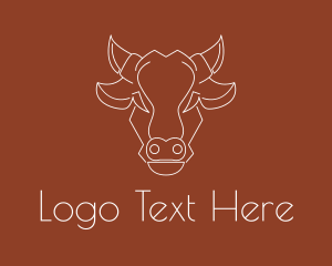 Geometric Cow Head Line Logo