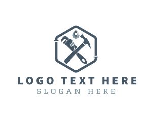 Pipe Wrench - Water Pipe Plumber logo design