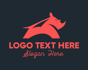 Strong - Red Strong Rhinoceros logo design