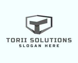 Construction Shield Letter T logo design