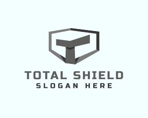 Construction Shield Letter T logo design