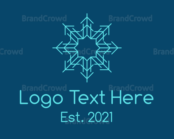 Blue Winter Snowflake Logo