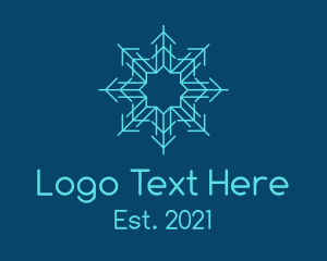 Antarctica - Blue Winter Snowflake logo design