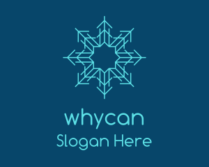 Blue Winter Snowflake Logo