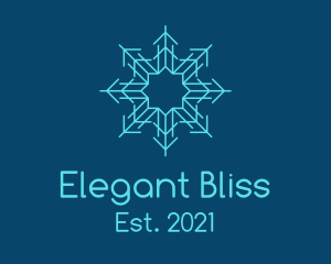 Pattern - Blue Winter Snowflake logo design