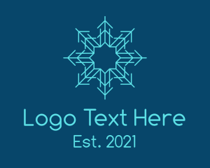 Winter - Blue Winter Snowflake logo design