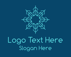 Blue Winter Snowflake Logo
