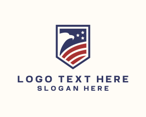 Fourth Of July - American Eagle Patriot Shield logo design