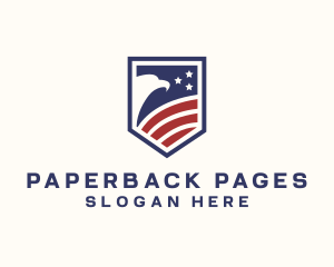 Negative  Space - American Eagle Patriot Shield logo design