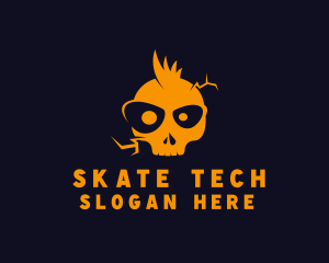 Orange Punk Skull logo design