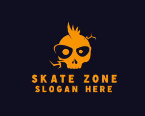 Orange Punk Skull logo design