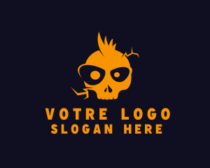 Orange - Orange Punk Skull logo design