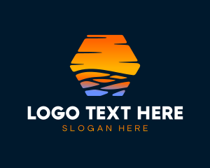 Lagoon - Sunset Ocean Waves logo design