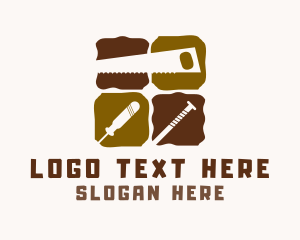 Lumber - Carpentry Tools Hardware logo design
