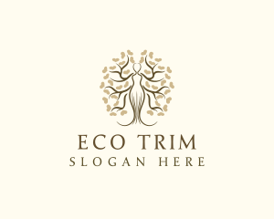 Woman Tree Eco logo design