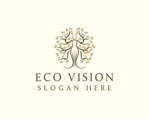 Woman Tree Eco logo design