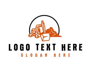 Excavation - Mining Machinery Backhoe logo design