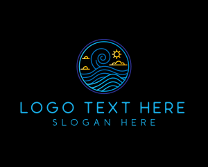 Wave Beach Travel logo design