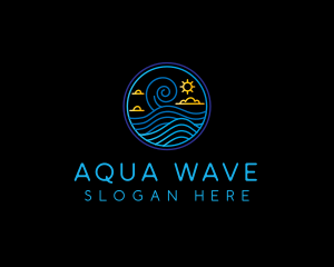 Wave Beach Travel logo design