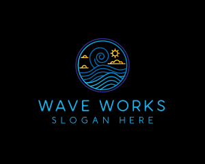 Wave Beach Travel logo design