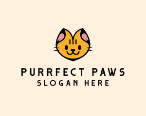 Cute Pet Cat  logo design