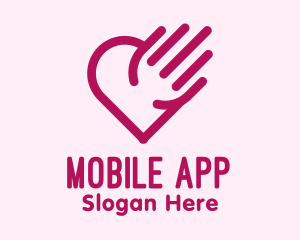 Dating Site - Simple Hand Heart logo design