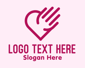 Online Dating - Simple Hand Heart logo design