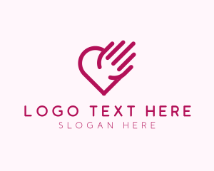 Simple Hand Heart  logo design