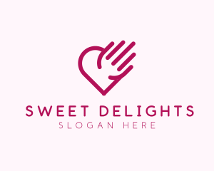 Simple Hand Heart  logo design