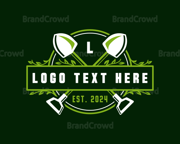 Shovel Landscaping Botanical Logo