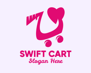 Heart Shopping Cart   logo design