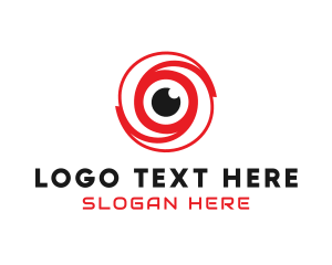 Optical Shop - Red Eye Whirl logo design