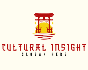 Japanese Shrine Shinto logo design