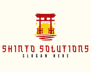 Japanese Shrine Shinto logo design