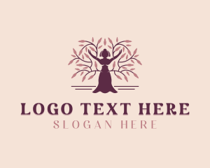 Yoga - Woman Tree Wellness logo design