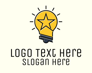 Electricity - Lightbulb Star Idea logo design