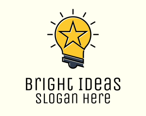Led - Lightbulb Star Idea logo design
