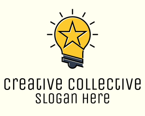 Lightbulb Star Idea  logo design