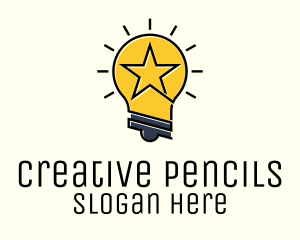 Lightbulb Star Idea  logo design