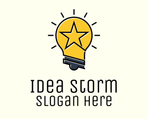 Lightbulb Star Idea  logo design