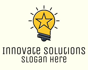 Idea - Lightbulb Star Idea logo design
