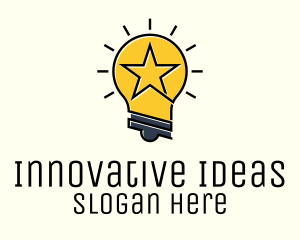 Lightbulb Star Idea  logo design