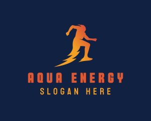 Human Energy Lightning logo design